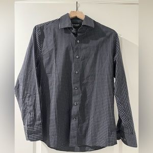 Bonobos Desk to Dinner Shirt - Small/Slim Fit/Short - Black Wickham Check